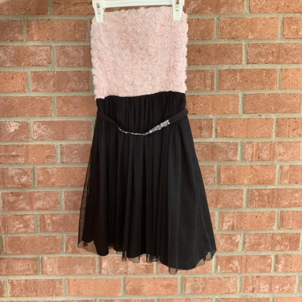 Delias pink and white strapless dress